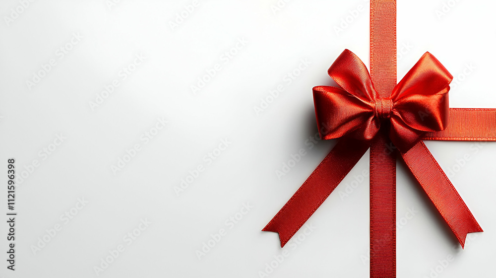 A close-up of a red ribbon bow on a white background, perfect for gift wrapping and festive occasions. A close-up of a red ribbon bow on a white background, perfect for gift wrapping and festive occasions.