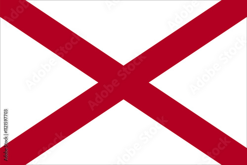 Flag of Alabama state, US