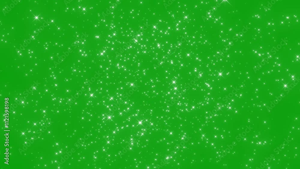 Glitter sparkle animated green screen, 3D Animation, Ultra High Definition, 4k video. White shining dust light. Fireworks explosion effect background. Concept: Christmas, party, celebrate, birthday
