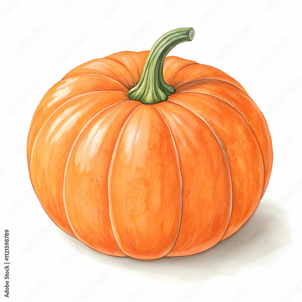 Obraz premium fresh orange pumpkin vegetable isolated on white background