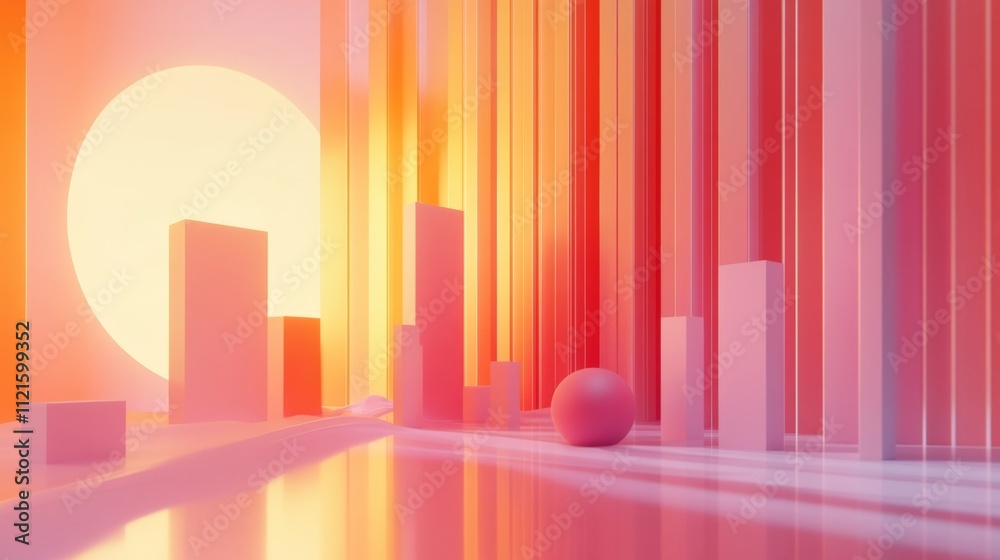 Business presentation highlighting results of target-driven strategies glowing graphs and precise metrics in a sleek modern environment Business presentation highlighting results of target-driven strategies glowing graphs and precise metrics in a sleek modern environment