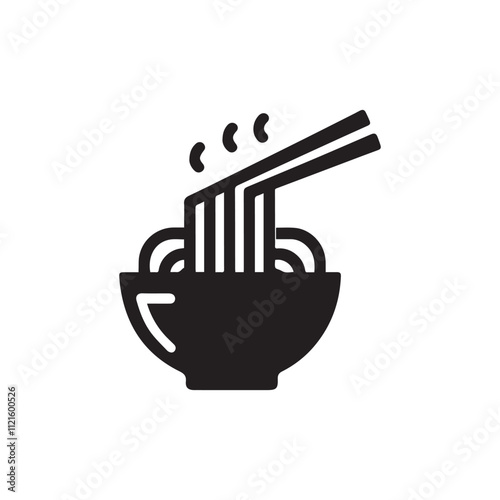 noodle bowl with chopstick icon