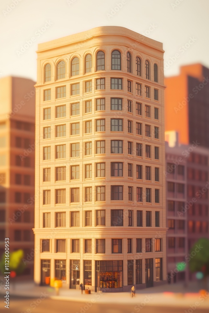 Sunset over the Towering City Building in Downtown Cityscape Sunset over the Towering City Building in Downtown Cityscape