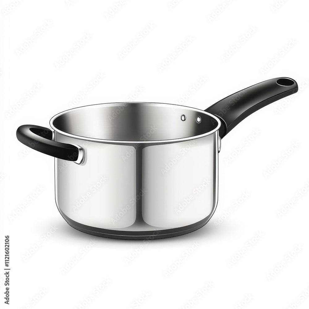 Metallic Cooking Pot with Black Handle for Kitchen Use and Cooking Metallic Cooking Pot with Black Handle for Kitchen Use and Cooking