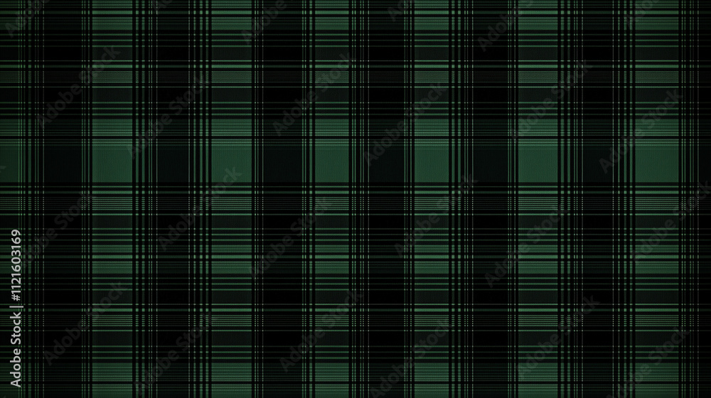 Fototapeta premium Dark Green and Black Tartan Plaid Pattern
