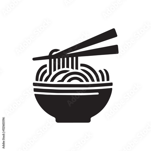 noodle bowl with chopstick icon