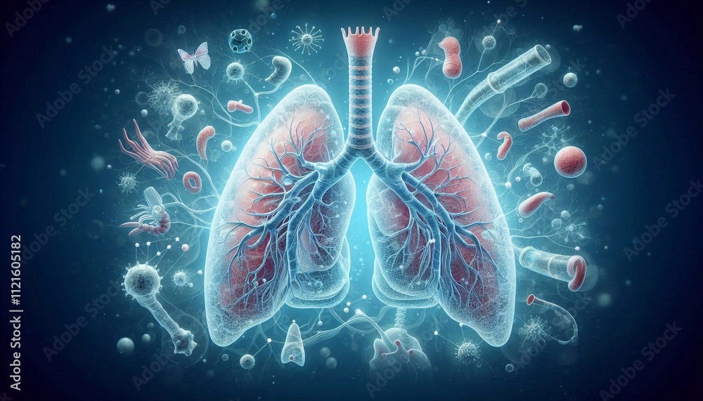 Lungs, health, anatomy, respiratory system, medical illustration, disease and healthcare concept, scientific images Lungs, health, anatomy, respiratory system, medical illustration, disease and healthcare concept, scientific images