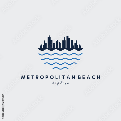 metropolitan beach logo vector illustration design