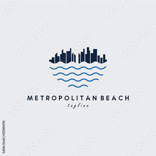 metropolitan beach logo vector illustration design