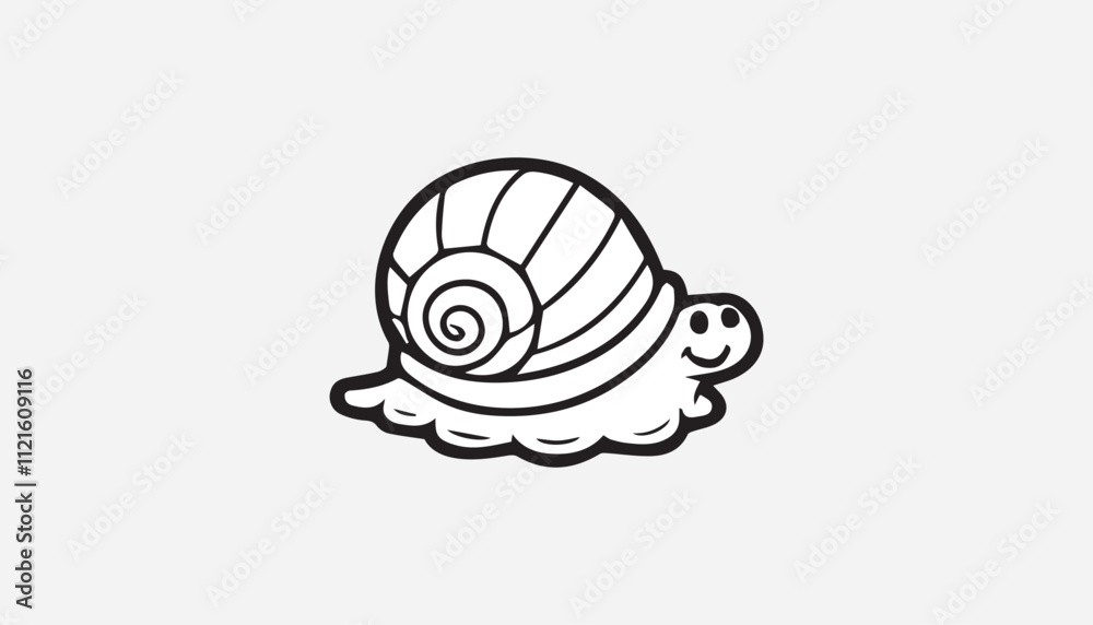 Vector illustration of cartoon Mollusca black and white drawing Vector illustration of cartoon Mollusca black and white drawing