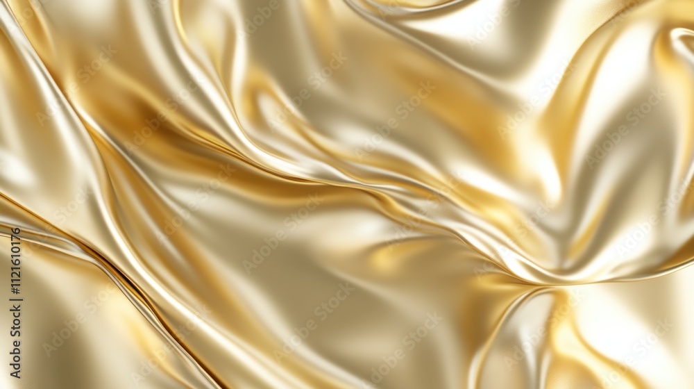 Fototapeta premium Luxurious gold foil texture with reflective surface and copy space for elegant design