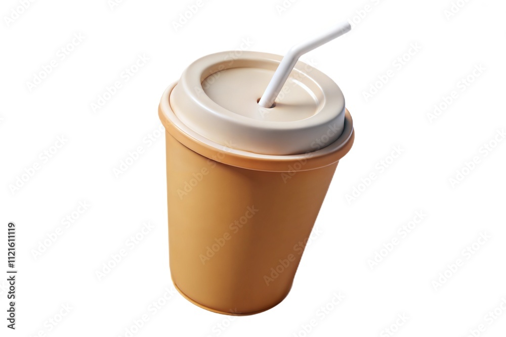 Tan Paper Cup Beverage Straw Refreshment Drink Coffee Tea Disposable Tan Paper Cup Beverage Straw Refreshment Drink Coffee Tea Disposable