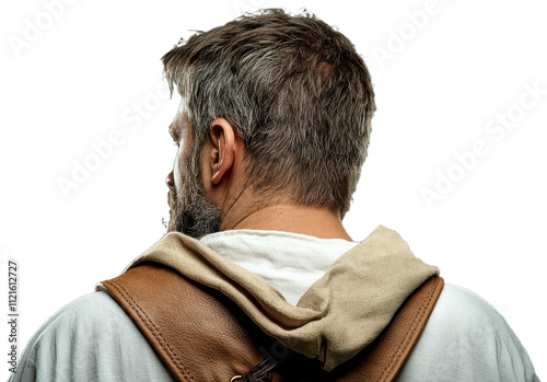 Rear View of a Man with a Leather Strap