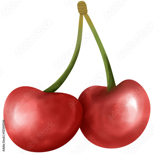 hand painted red cherry tied with a bow