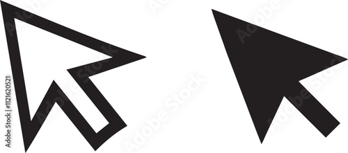 Computer mouse click pointer cursor arrow flat vector icon for apps and websites
