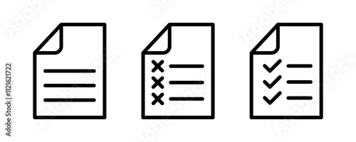 Document icon PNG. Document list with checklist icon. Transparent background
