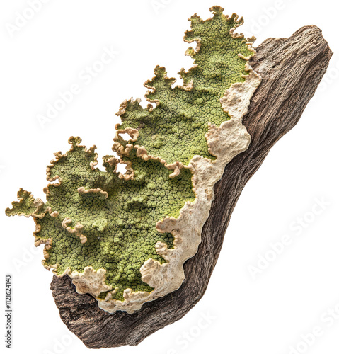 Lichen Growth on Weathered Wood Fragment