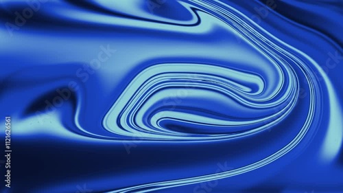 Smooth, flowing abstract pattern in vivid blue tones, resembling liquid waves and dynamic swirls with a glossy, reflective texture.