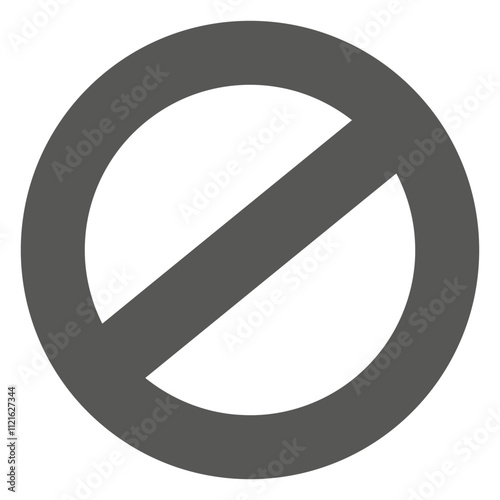 Forbidden Symbol: A stark and minimalist black and white illustration of a no symbol, representing prohibition, restriction, and limitations. The iconic design is instantly recognizable. Generative Al