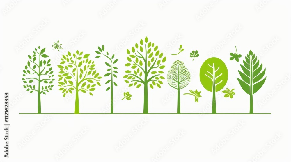 Obraz premium Simplified Illustrations for Environmental Awareness
