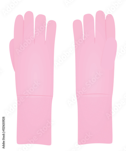 Pink  winter gloves. vector illustration