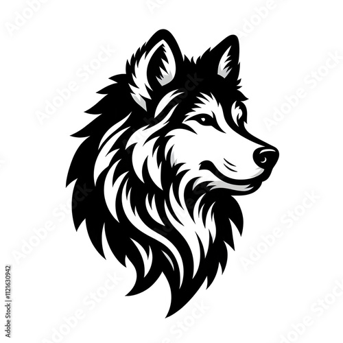 illustration of a wolf sillhouette vector style 