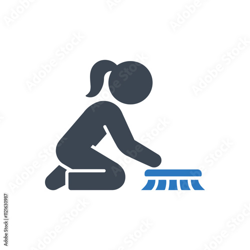 Person Cleaning Floor Icon