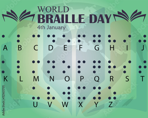 Banner design with a beautiful art and illustration about World Braille Day.