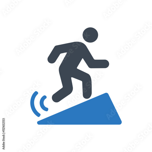 Running Up Slope Icon