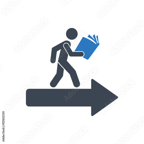 Reading toward progress icon