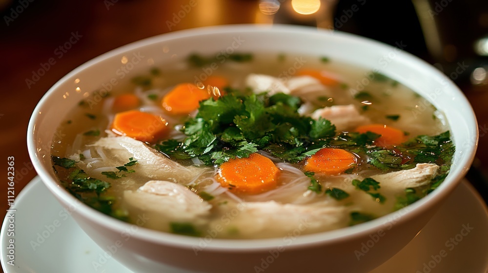 Savoring Pho GaA Vietnamese Chicken Noodle Soup Experience in a Cozy Restaurant Atmosphere Savoring Pho GaA Vietnamese Chicken Noodle Soup Experience in a Cozy Restaurant Atmosphere