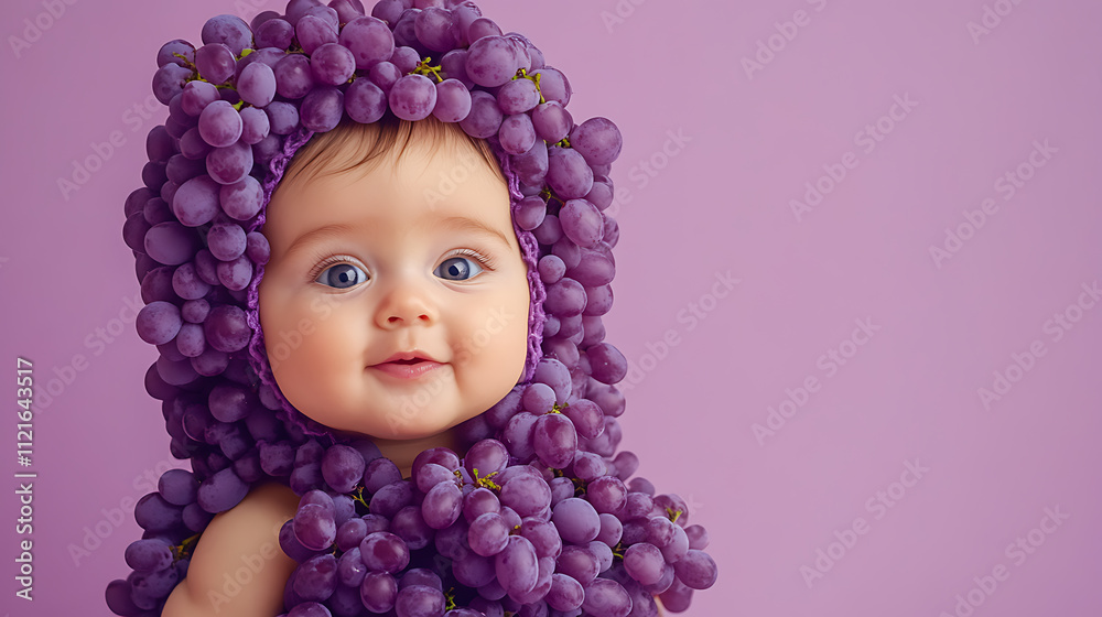 Baby grape, cuteness and innocence amidst grapes
