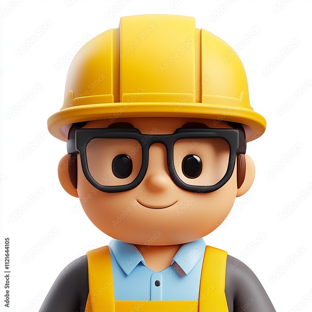 3D Manager Icon: Overseeing Construction Projects illustration 3D Manager Icon: Overseeing Construction Projects illustration