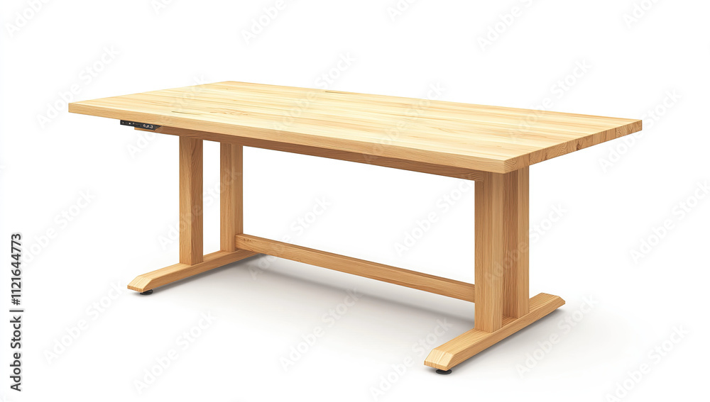 Modern Office Desk in Light-Oak with Studio-White Accents: Isolated Workspace Furniture on White Background, High-Resolution Professional Photo Modern Office Desk in Light-Oak with Studio-White Accents: Isolated Workspace Furniture on White Background, High-Resolution Professional Photo