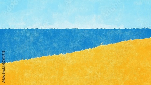 Soft Pastel Watercolor Background of Sky and Ocean