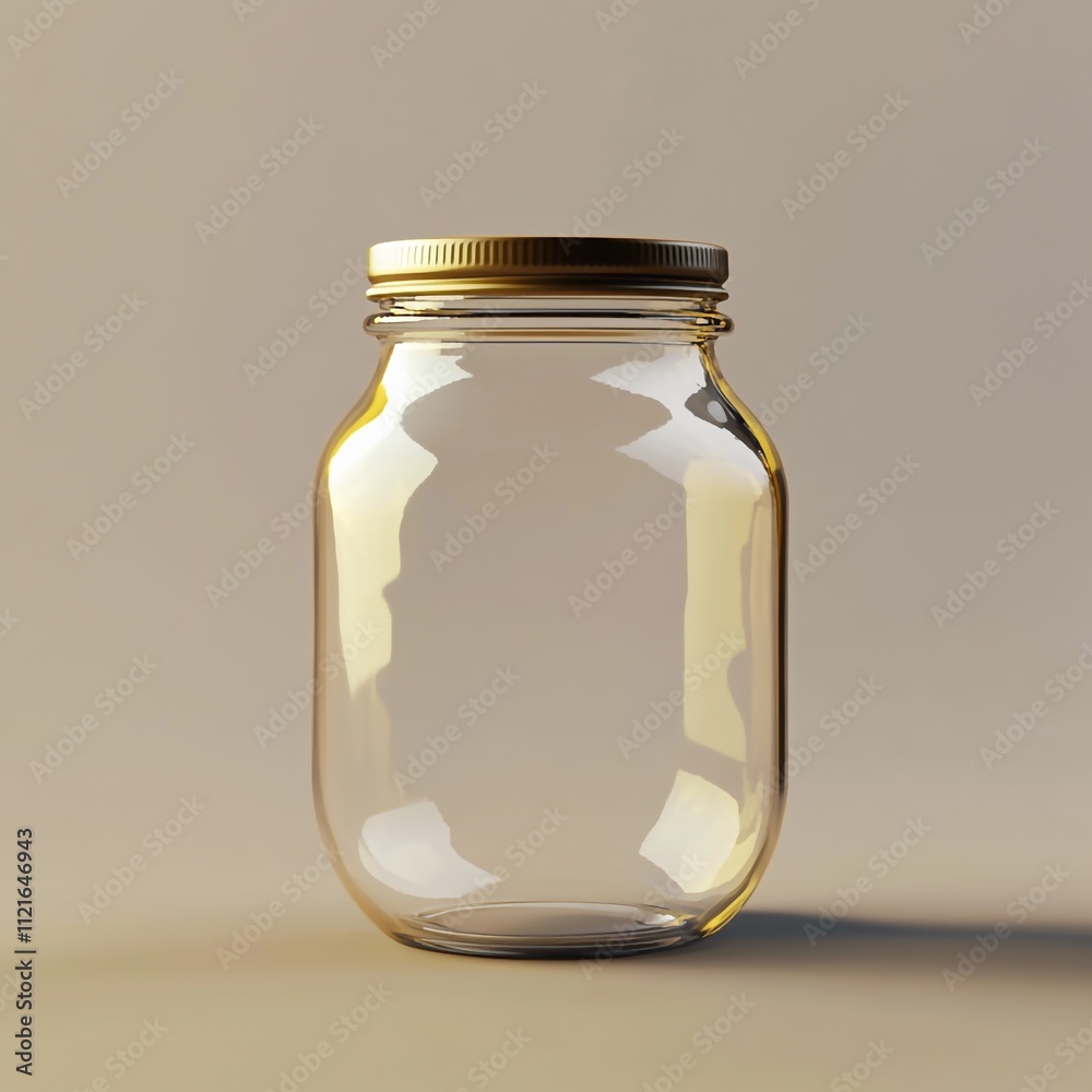 3D Glass Jar Icon: Versatile and Transparent Design illustration 3D Glass Jar Icon: Versatile and Transparent Design illustration