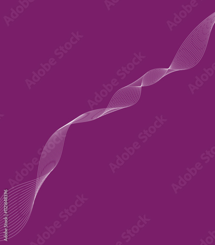 Purple Gradient Line Ribbon Technology Business Poster Background.