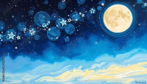 night sky and moon