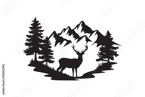 Wilderness Majesty  Deer in the Forest VECTOR