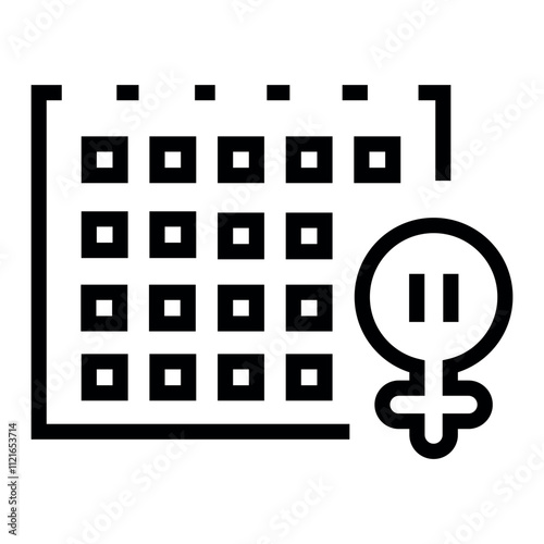 Menopause line black icon. Vector isolated button.