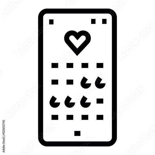 Menstrual calendar on phone  line black icon. Vector isolated button.