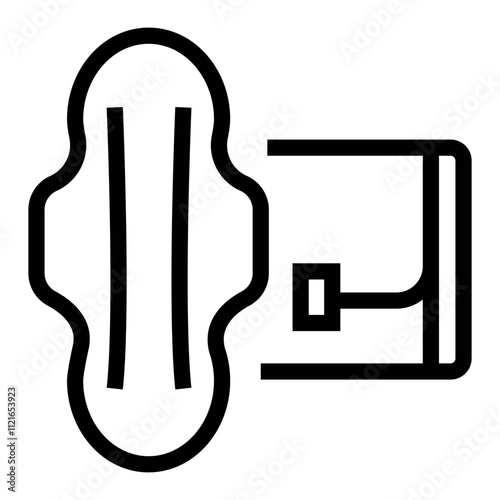 Menstrual eco pad  line black icon. Vector isolated button.