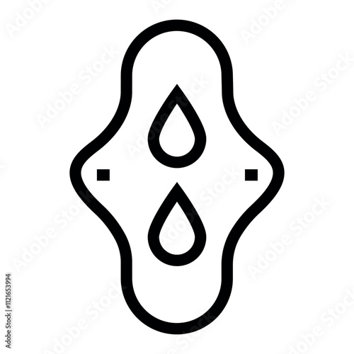 Menstrual eco pad line black icon. Vector isolated button.