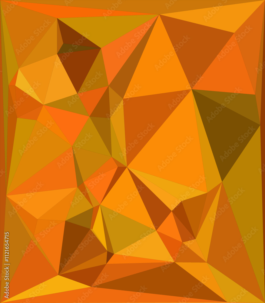 Fototapeta premium orange polygon abstract background with triangles.