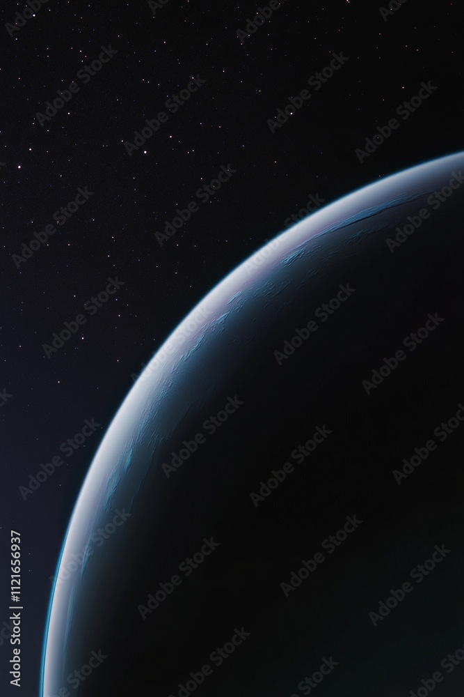 Stunning Close-Up of Planets Curve Against Dark Space with Stars, Ideal for Astronomy, Science, and Space Exploration Themes Stunning Close-Up of Planets Curve Against Dark Space with Stars, Ideal for Astronomy, Science, and Space Exploration Themes
