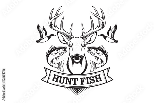 Hunt and Fish A Tribute to the Outdoors VECTOR