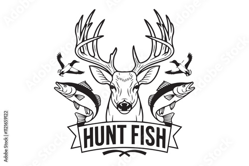 Hunt and Fish A Tribute to the Outdoors VECTOR