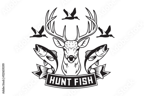 Hunt and Fish A Tribute to the Outdoors VECTOR