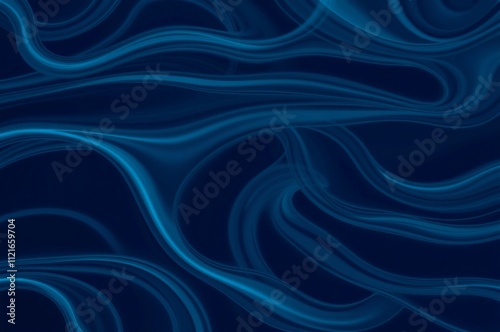 Abstract Flowing Blue Waves on Dark Background