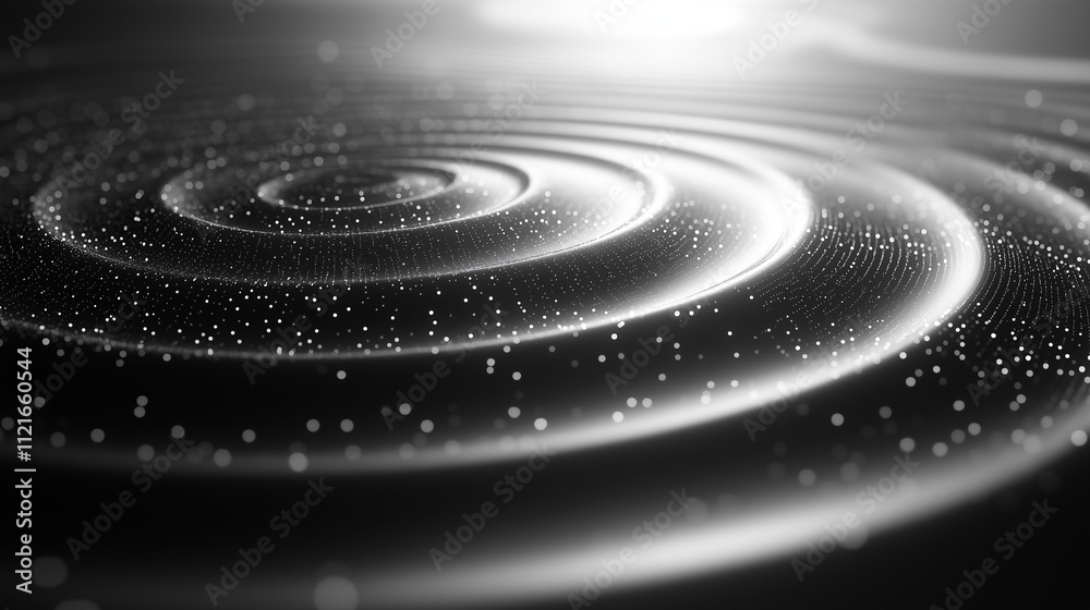 Fototapeta premium Minimalist concentric circles representing data flow and analytics integration.